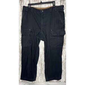 Duluth Trading Co Mens Heavy Black Utility Jeans Cargo Pants 44x30